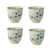 4Pcs Japanese Style Sakura Ceramic Teacups Small Straight Wine Cups 150ML