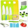 17Pcs Montessori Kitchen Tools Toddlers-Kids Cooking Sets Real-Toddler Safe Knives Set Kitchen Cookware Baking Toy Sets Educational Gift for 3-12 Year