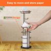 2 Pack Toilet Paper Holder, Free Standing Toilet Roll Holder No Drilling, Bathroom Toilet Paper Stand with ShelfOrganizers and Storage,Upgraded