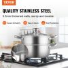 VEVOR Steamer Pot, 8.66in/22cm Steamer Pot for Cooking with 3QT Stock Pot and Vegetable Steamer