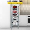 VEVOR 6-Tier Cookware Stand, Carbon Steel Multi-Layer Pot Rack, 61-inch Cookware Shelf, Satin Nickel Cookware Storage Tower