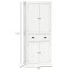 HOMCOM Kitchen Pantry Cabinet Freestanding with 4 Doors 6-Tiers White