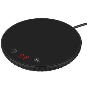 Desktop Electric Cup Warmer 8Hours Auto Off Overheating Protection Smart Timer Setting 2 Temperature Levels 104°F to 140°F Ceramic Heating Panel For O (Option: Black)