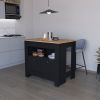 Theba Kitchen Island, whit 2 doors, 3 shelves