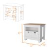 Theba Kitchen Island, whit 2 doors, 3 shelves