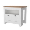 Theba Kitchen Island, whit 2 doors, 3 shelves